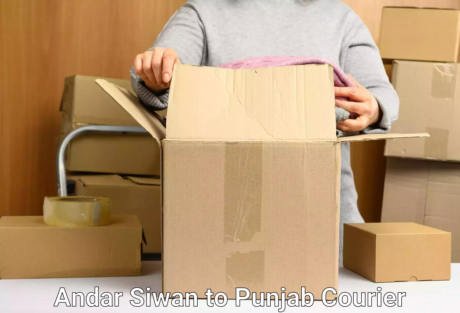 Courier dispatch services Andar Siwan to Central University of Punjab Bathinda