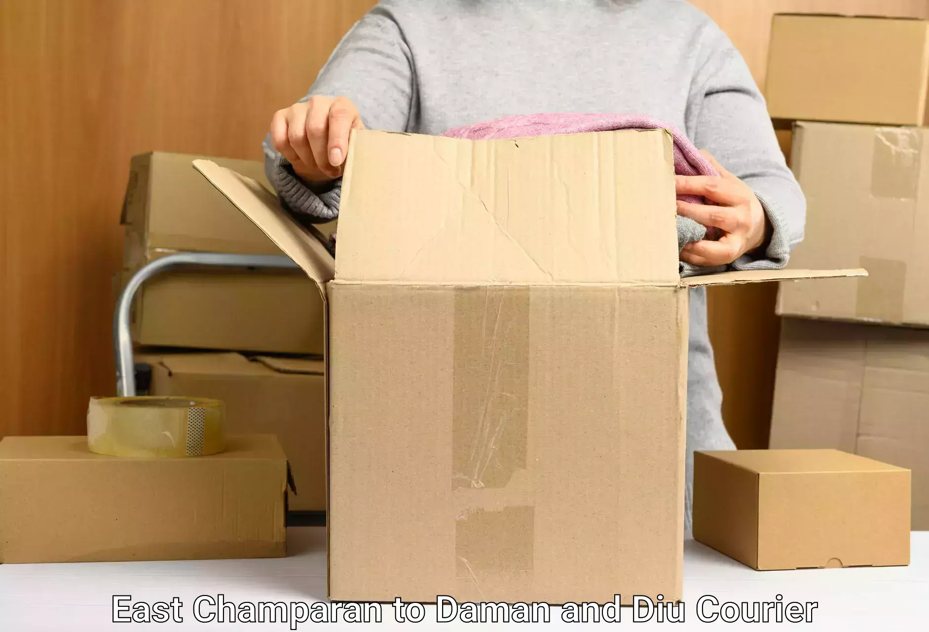 Wholesale parcel delivery East Champaran to Daman and Diu
