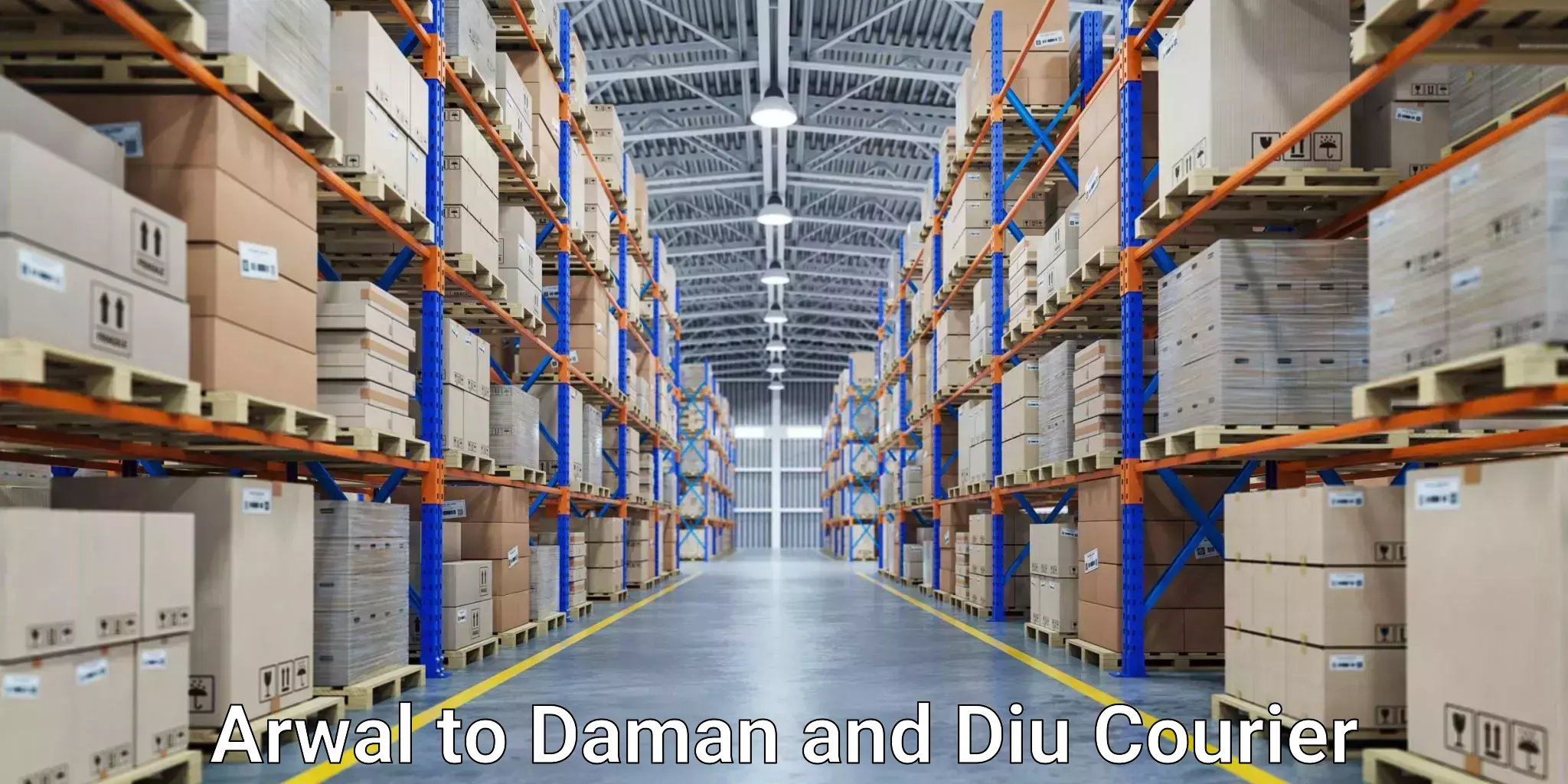 Flexible delivery scheduling Arwal to Daman and Diu