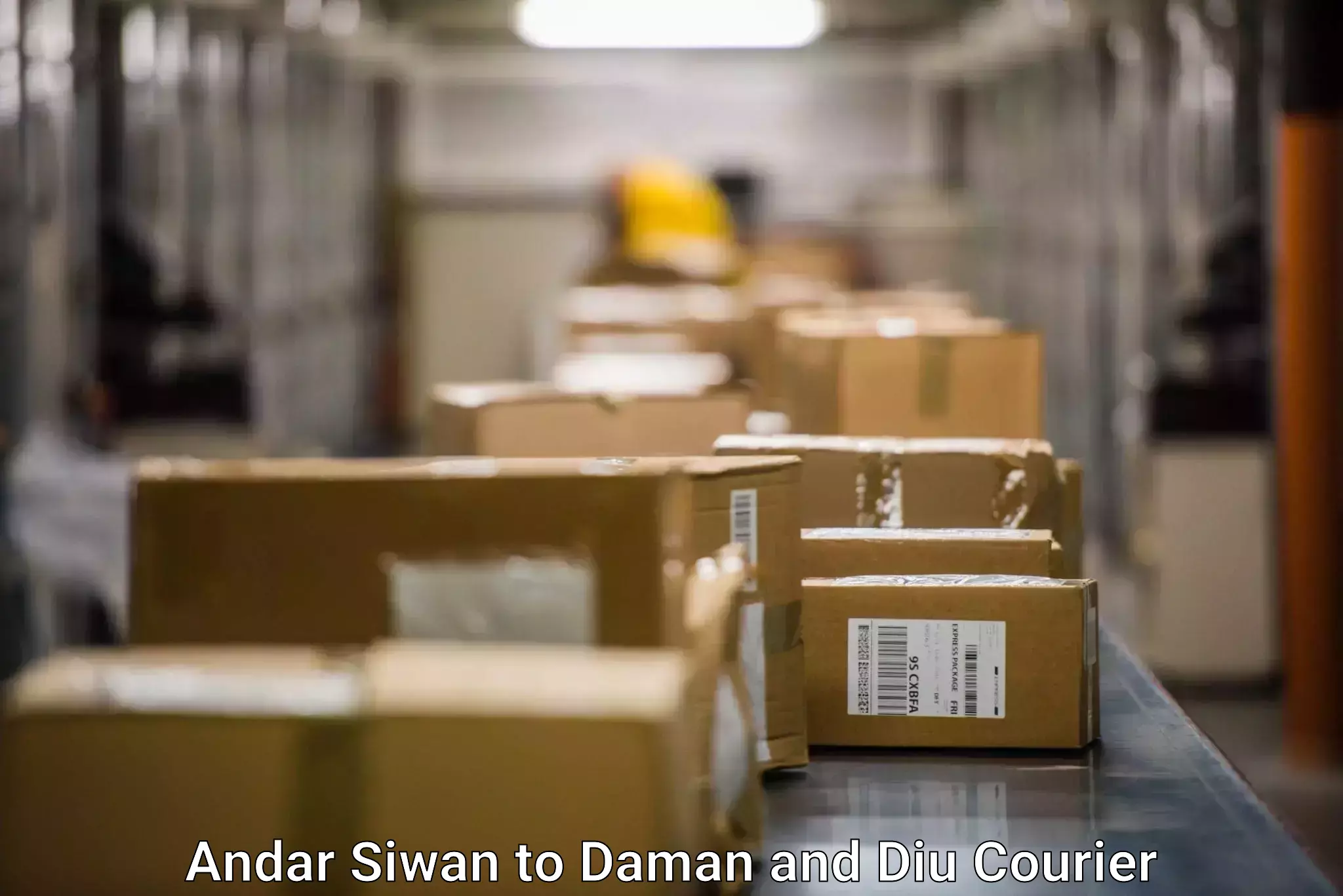 Express postal services Andar Siwan to Daman and Diu