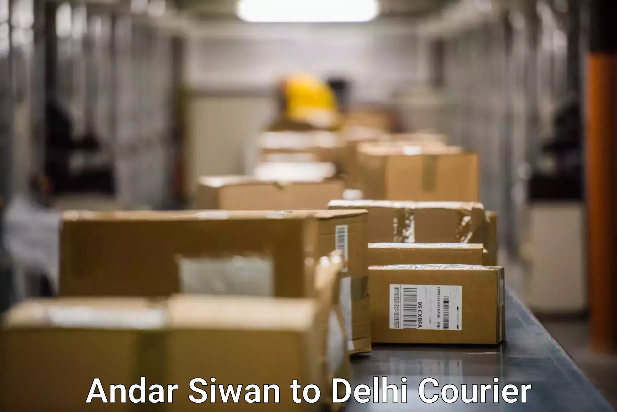 Courier service efficiency Andar Siwan to Delhi