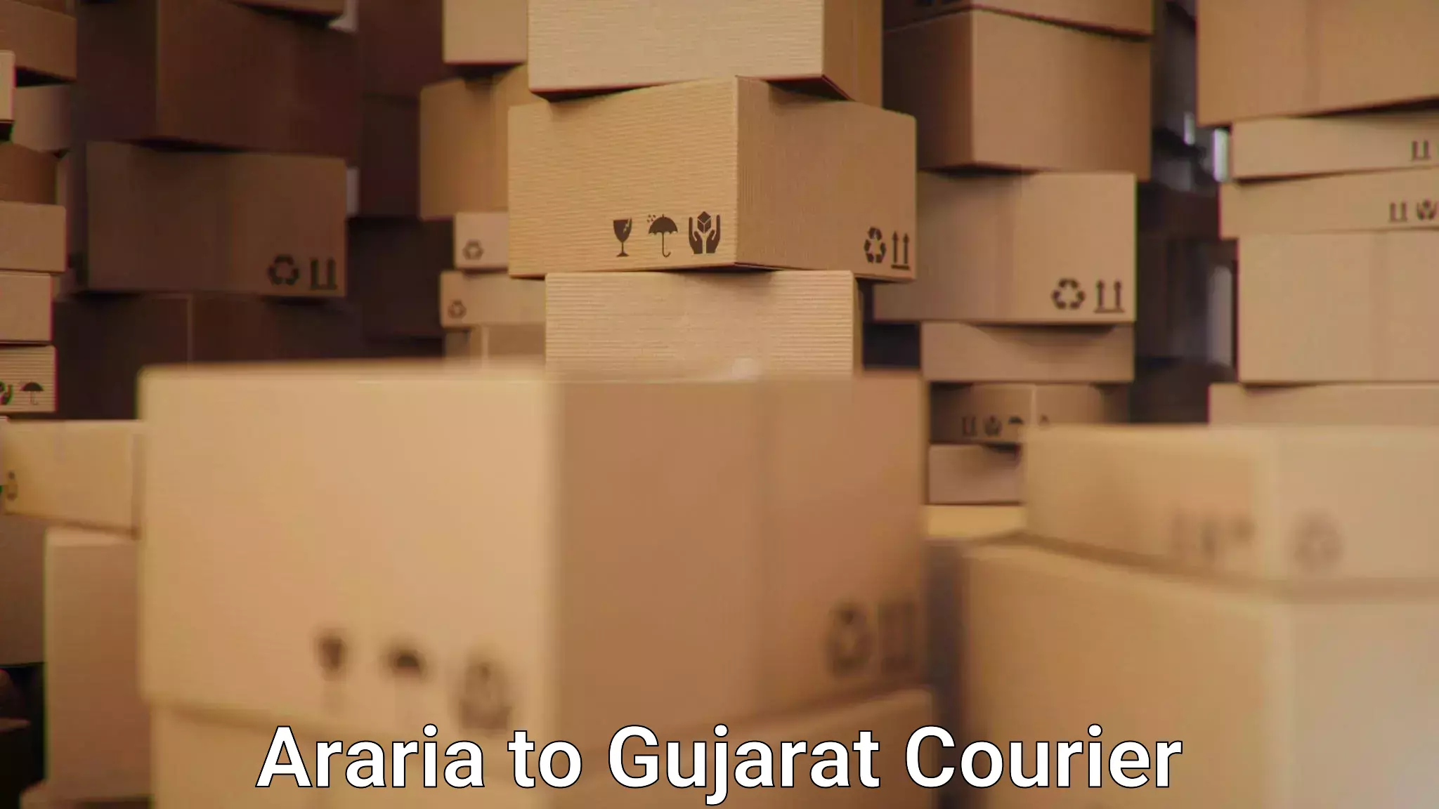 Courier service partnerships Araria to Porbandar