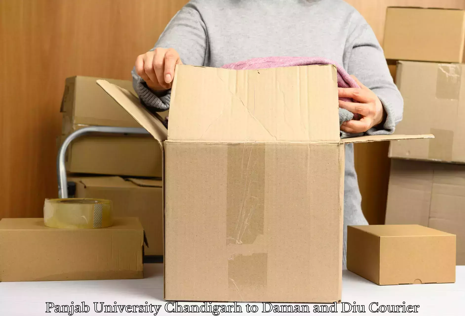 Efficient relocation services Panjab University Chandigarh to Daman