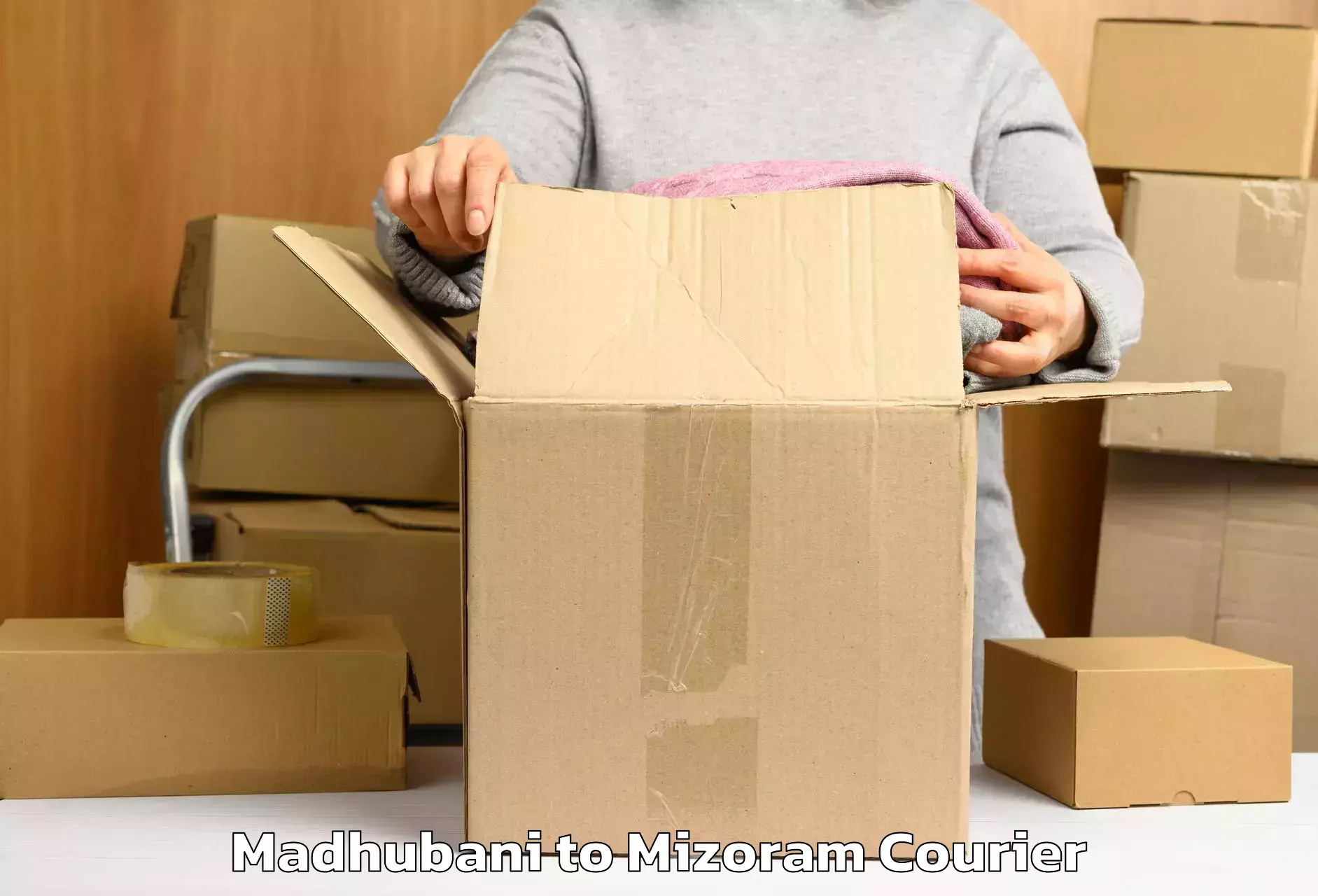 Luggage shipping solutions Madhubani to Mizoram