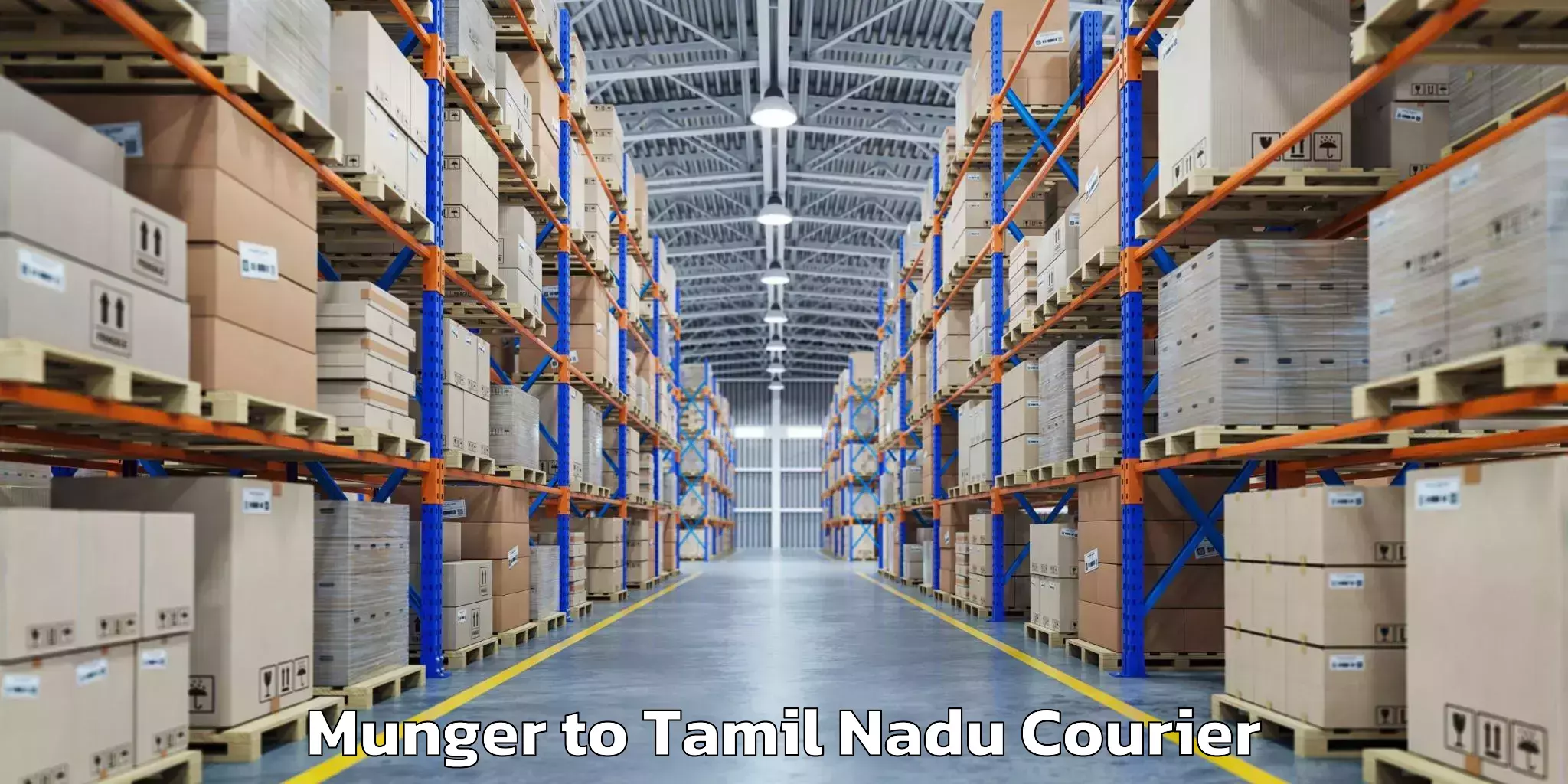 Efficient luggage delivery Munger to Tamil Nadu