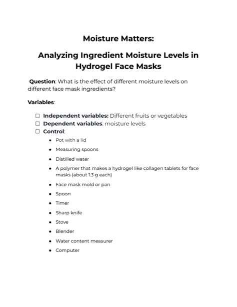 AnalyzingIngredientsandMoistureContent