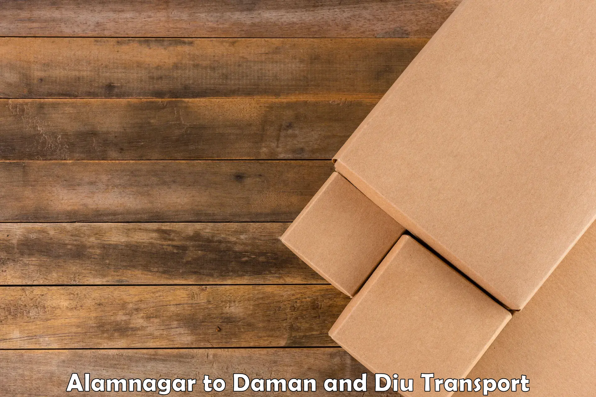 Daily parcel service transport Alamnagar to Daman and Diu