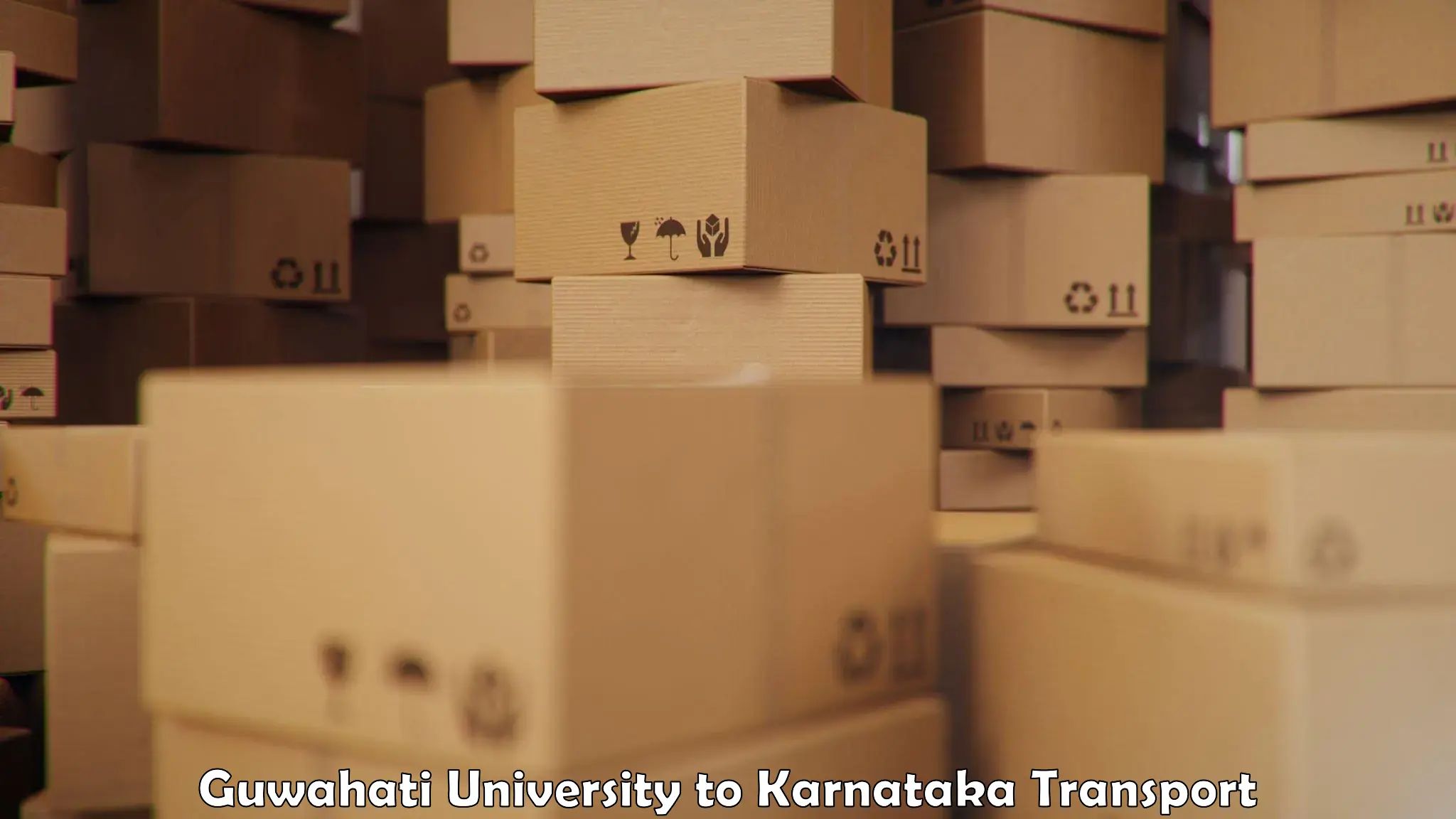 Lorry transport service Guwahati University to Channarayapatna